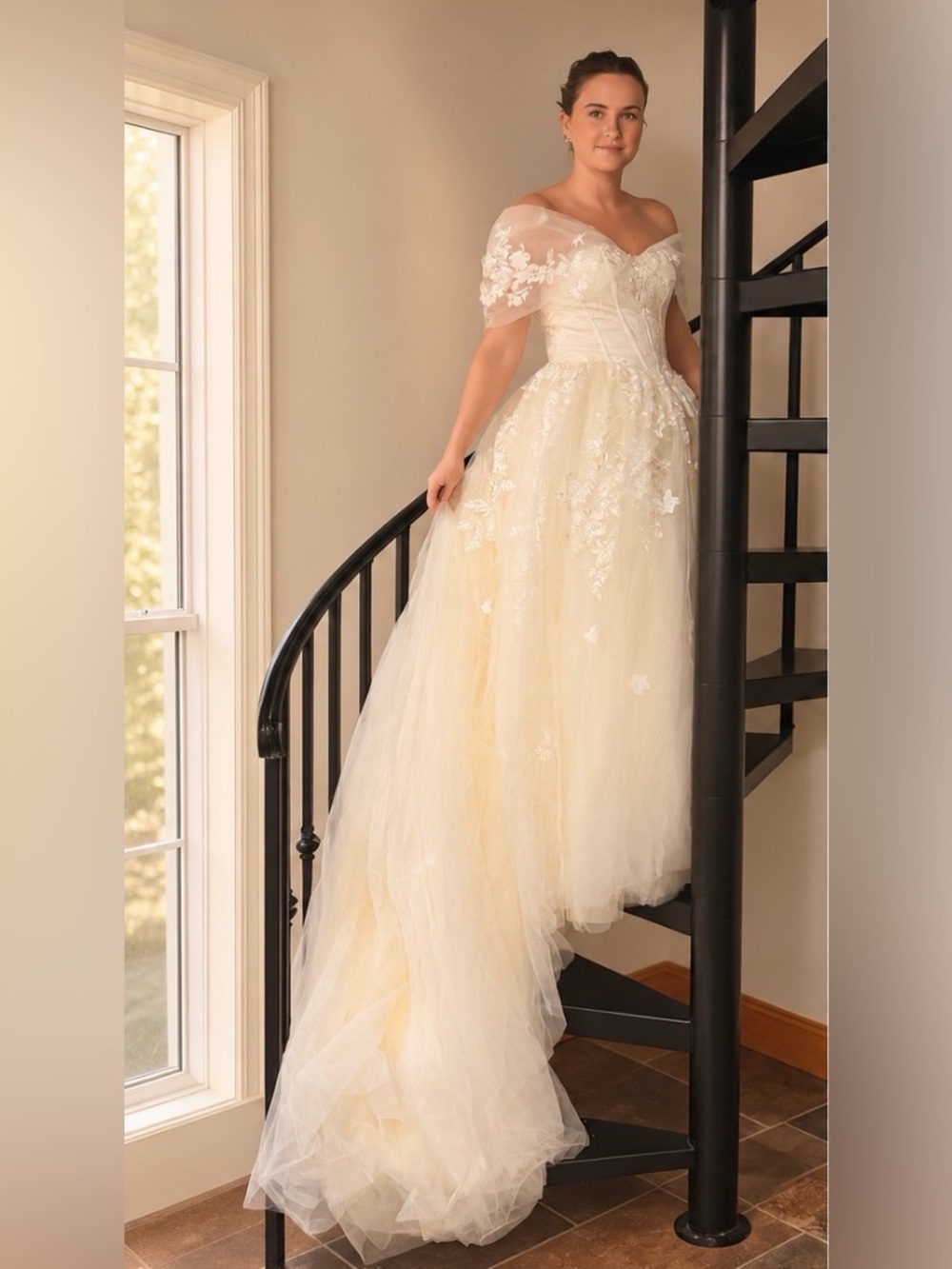 NWOT Off-the-shoulder Wedding Dress with Train